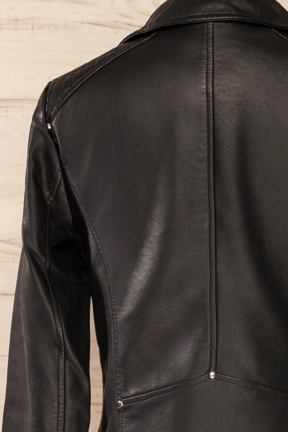 Gladsaxe | Black Cropped Faux Leather Jacket