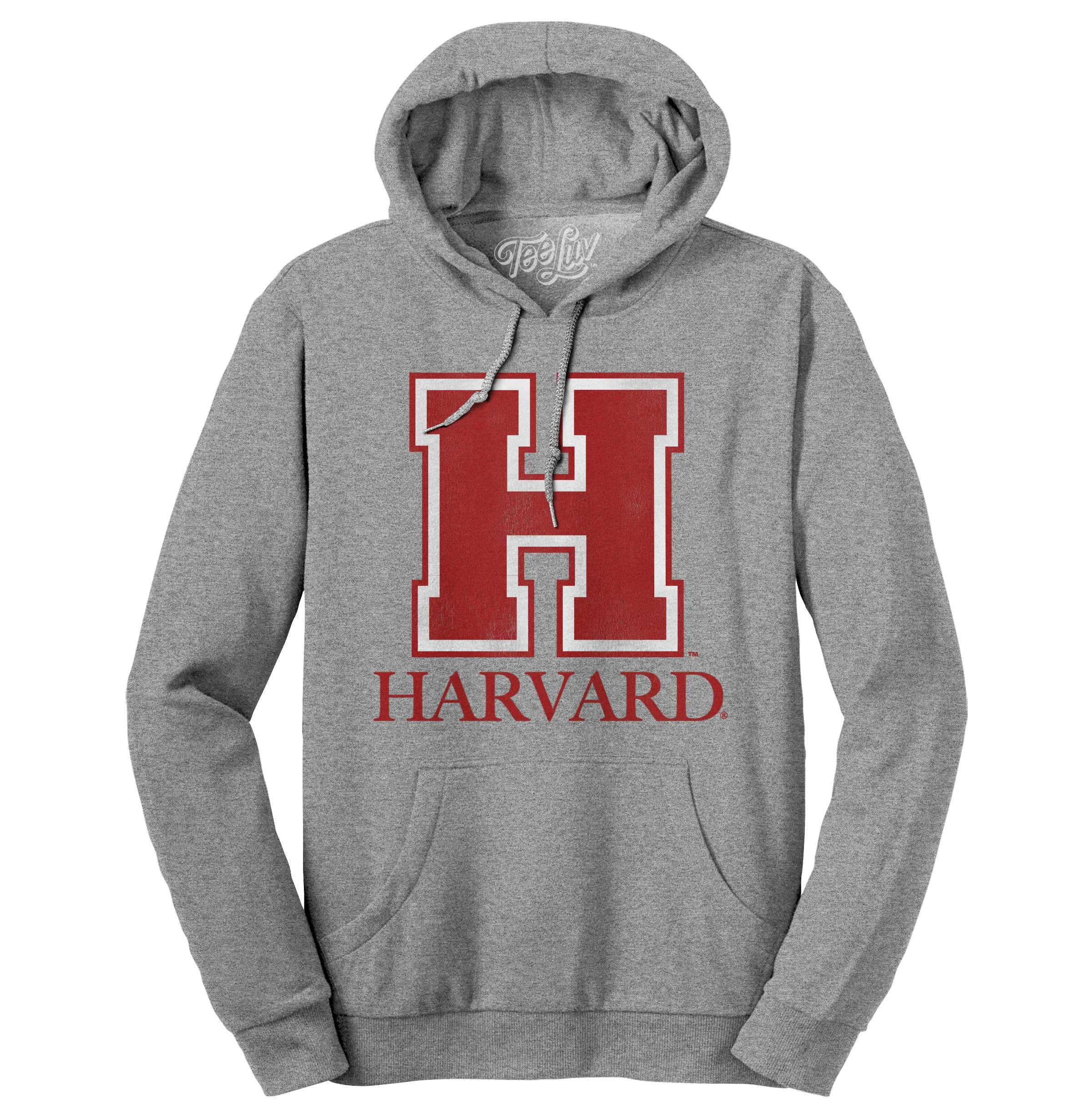 Harvard University H Logo Hooded Sweatshirt - Oxford Gray