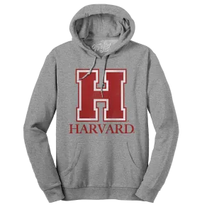 Harvard University H Logo Hooded Sweatshirt - Oxford Gray