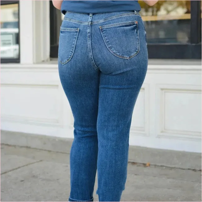 High Grinding Elastic Plus Size Women's Jeans