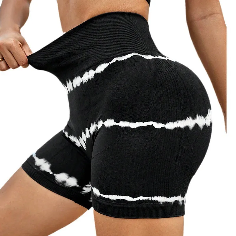 High Waist Tie-dye Yoga Shorts For Women Shorts