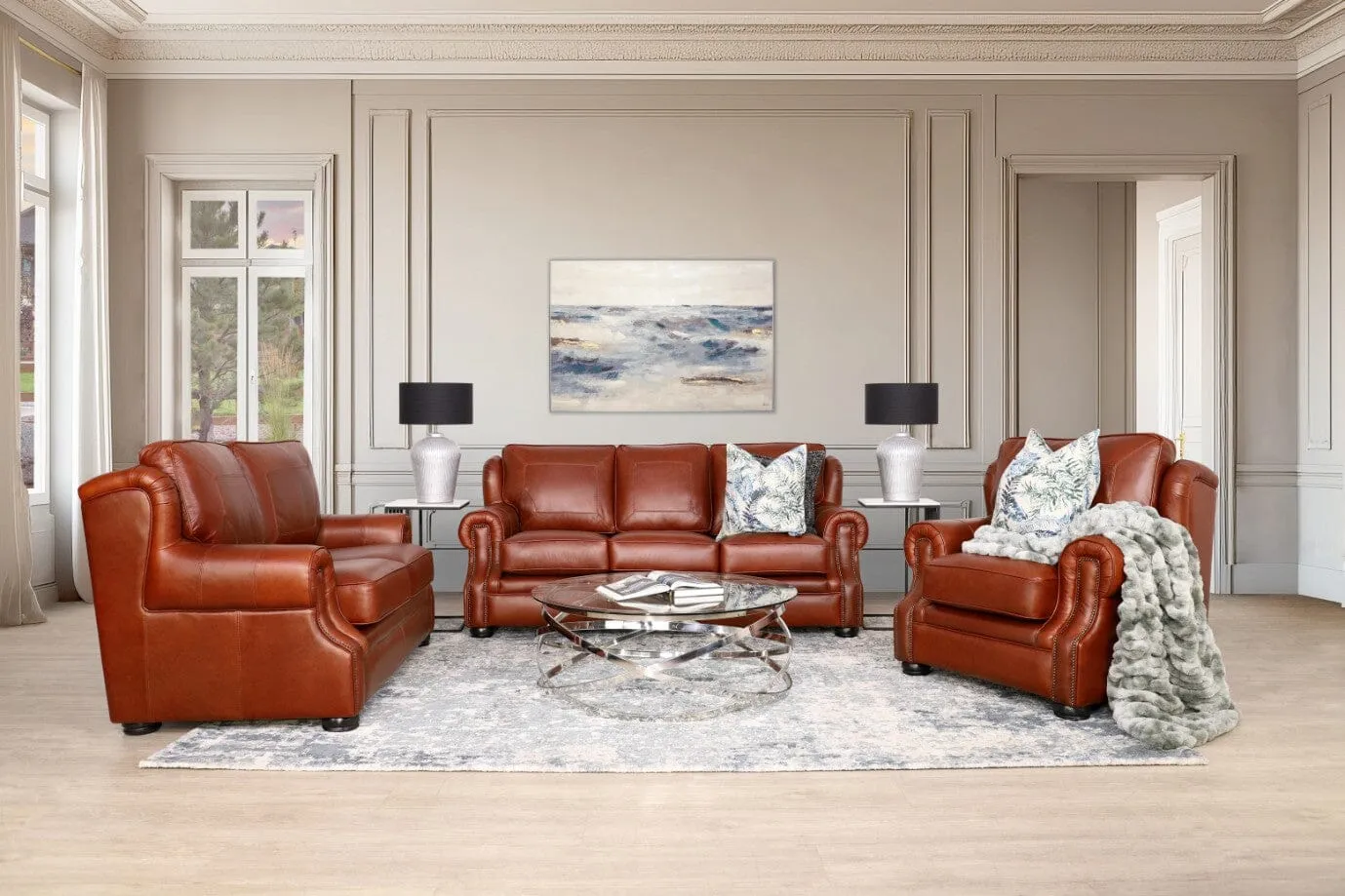 Highpoint 3 2 1 Leather Sofa Suite