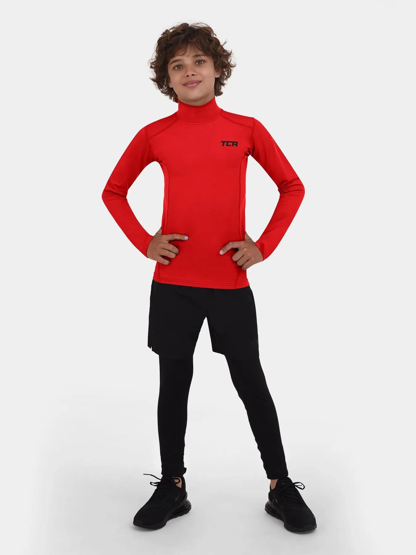 Hyperfusion Compression Base Layer Long Sleeve Mock Neck For Boys