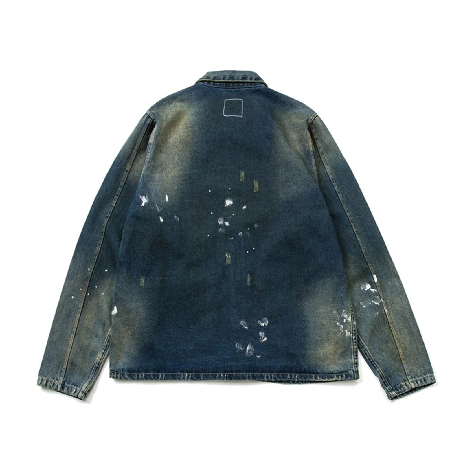 Indigo Calico Stitching Denim Jacket