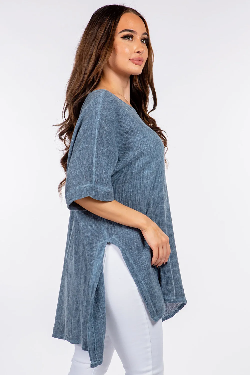 Italian Linen Side Open Tunic