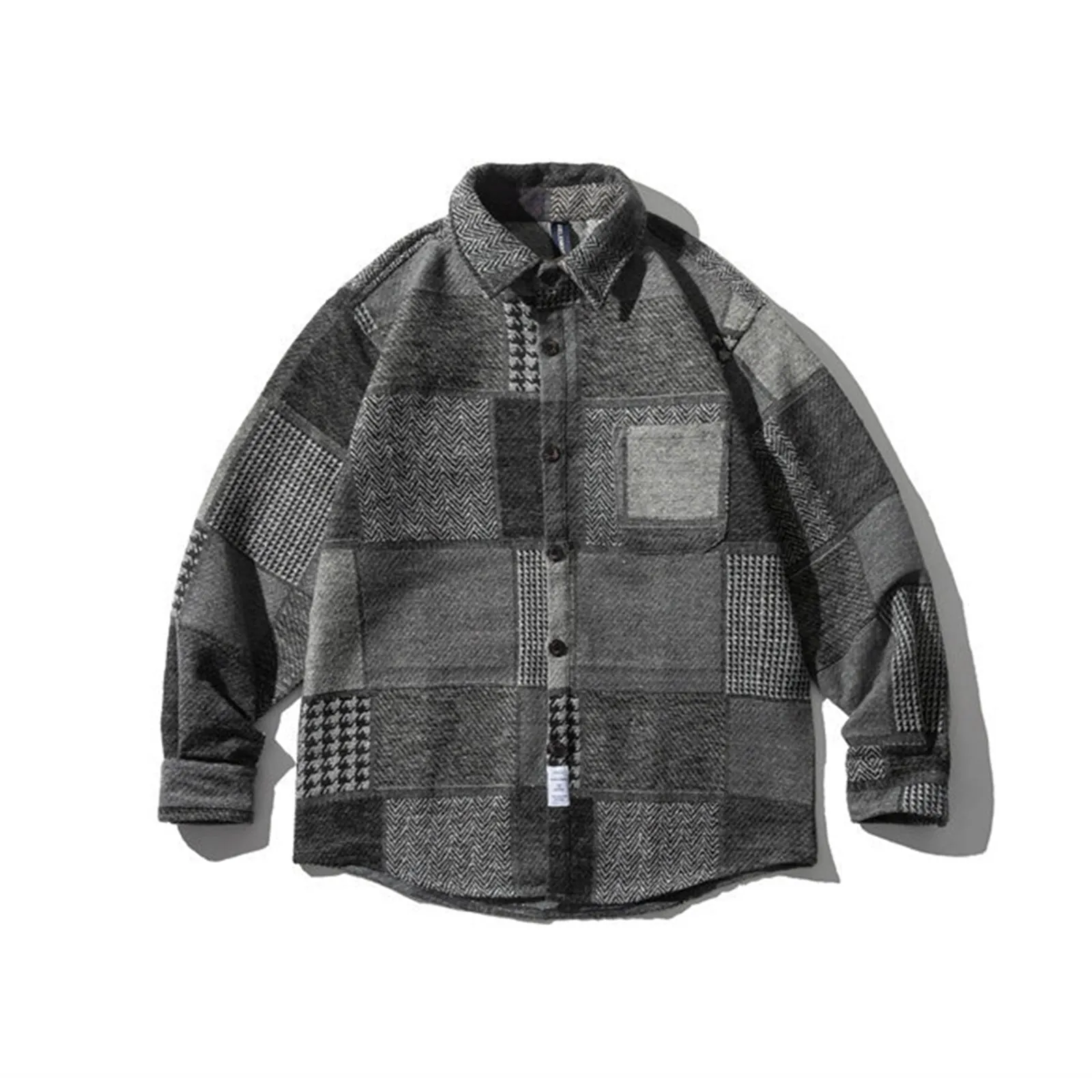 Japanese Vintage Jacket Gray Plaid Mens jacket