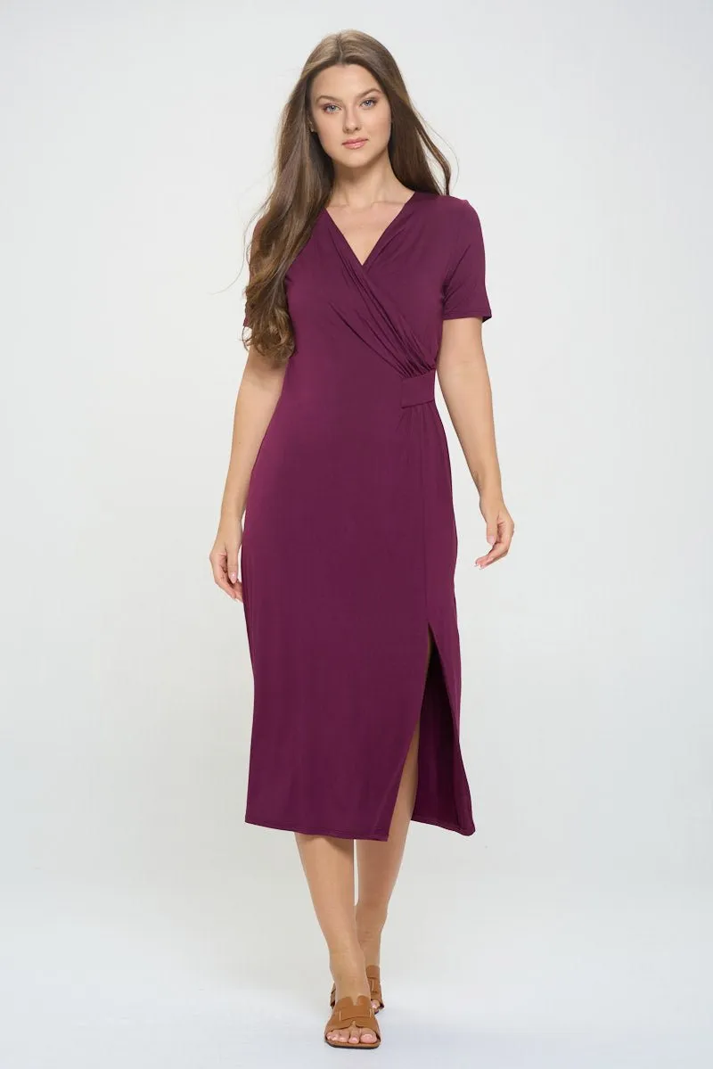 Jocelyn Side Ruched Midi Dress