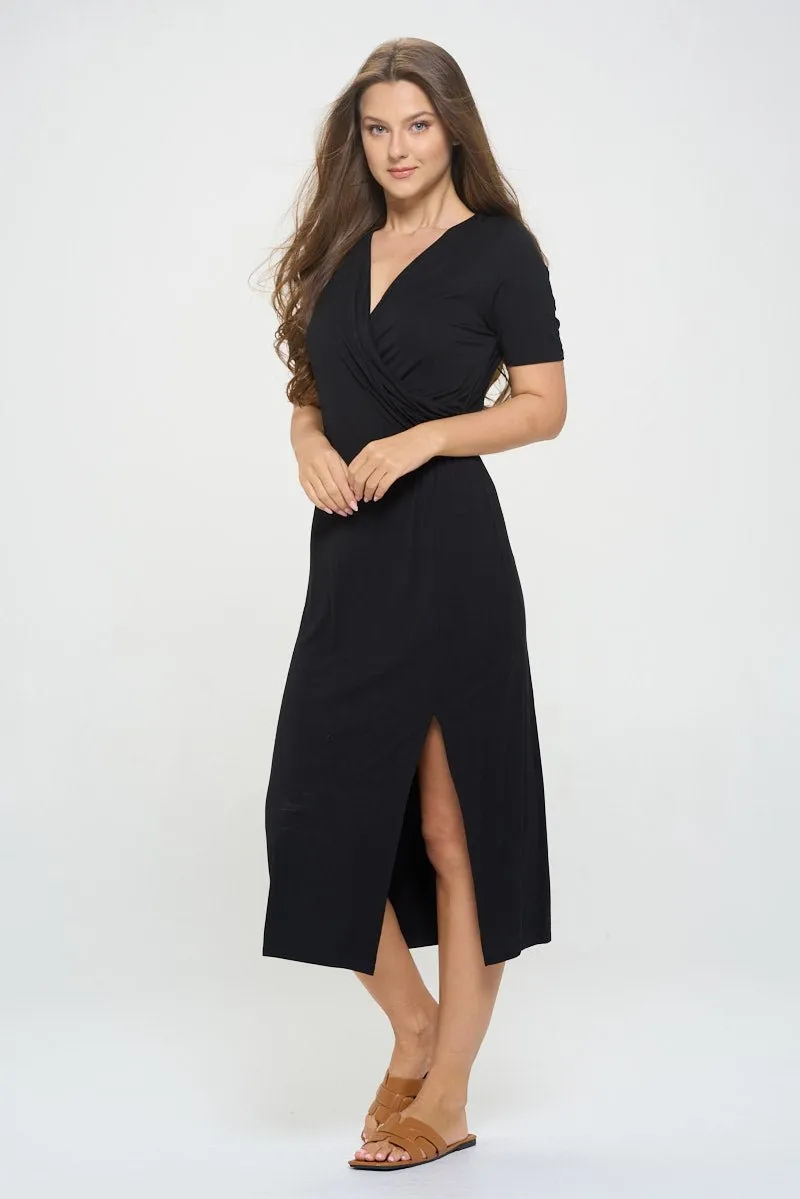 Jocelyn Side Ruched Midi Dress