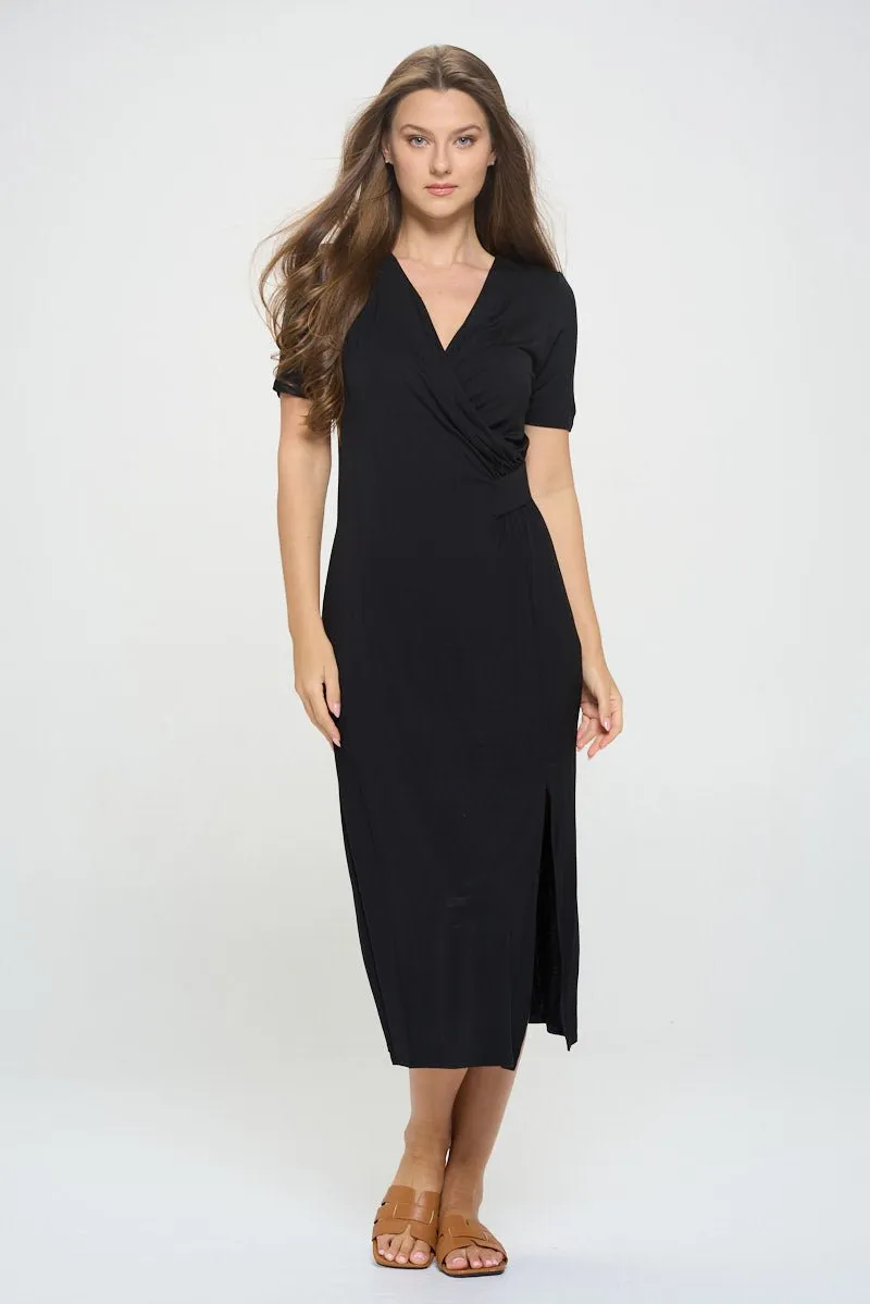 Jocelyn Side Ruched Midi Dress