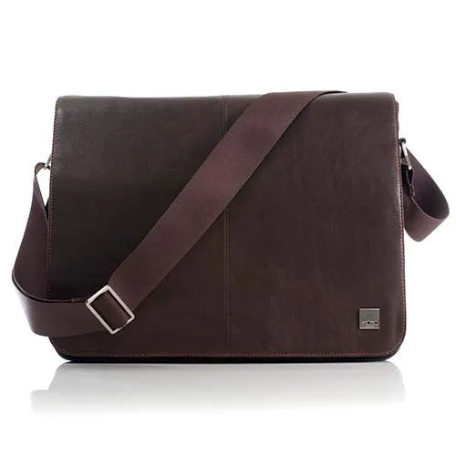 Knomo Bungo Mens 15" Laptop Messenger - Brown