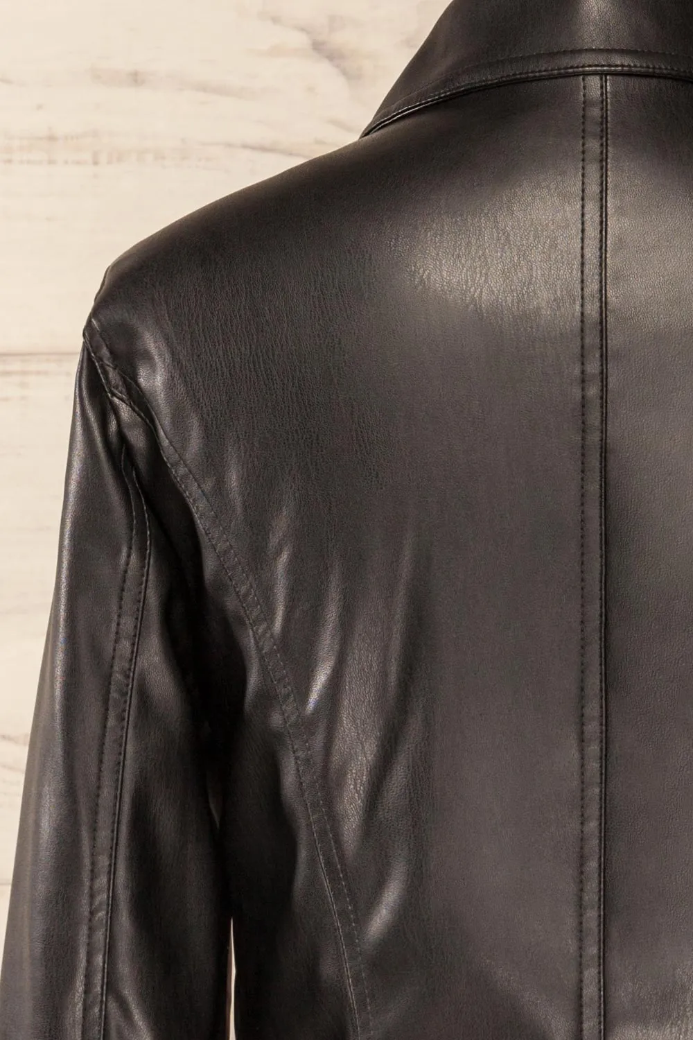 Kyoto | Black Cropped Faux Leather Jacket