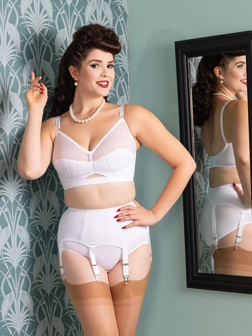 Liz White Suspender Belt