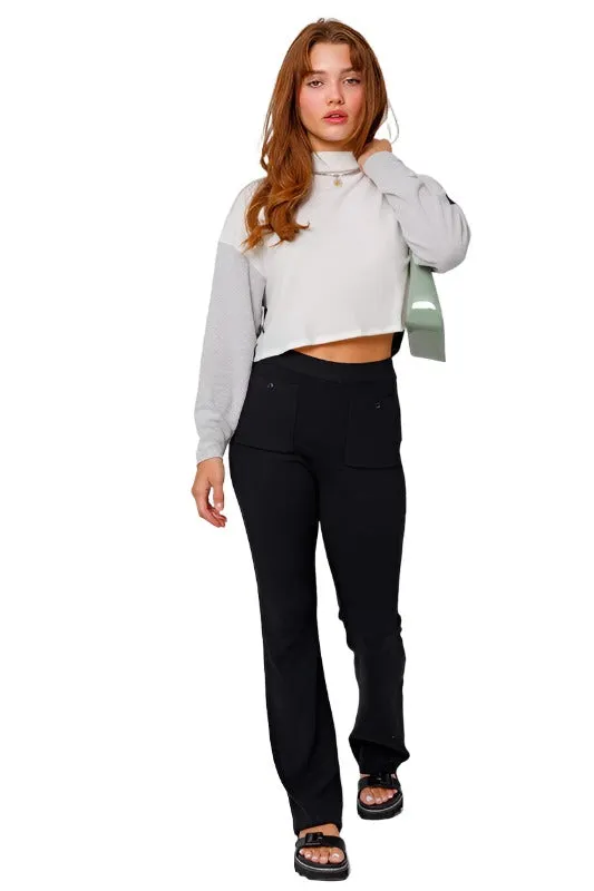 Long Sleeve Contrast Top