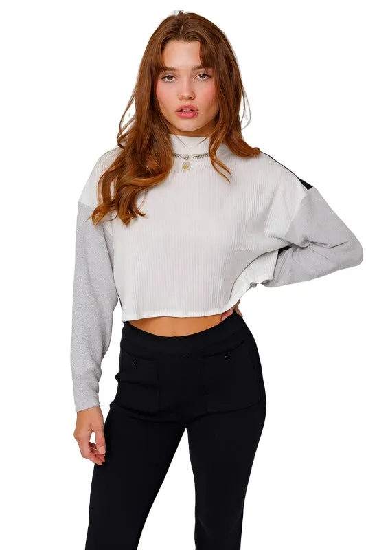 Long Sleeve Contrast Top