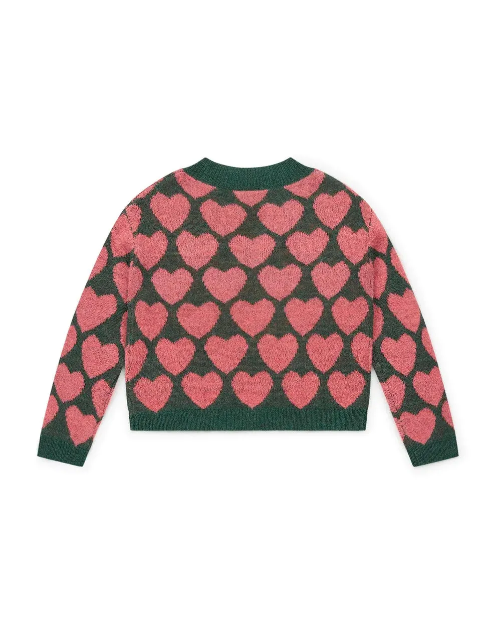 Lovely Knit Hearts Sweater in Greenpeace