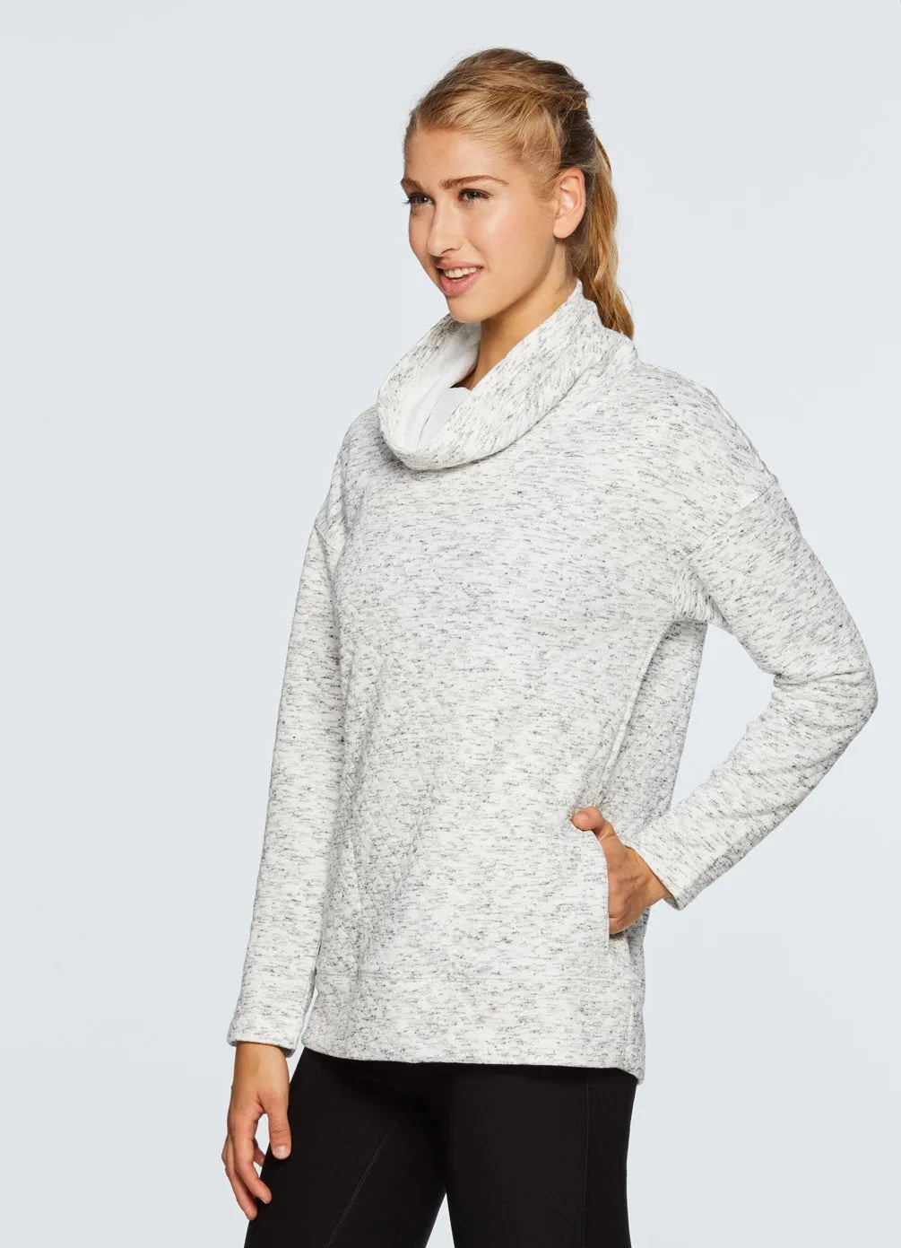 Lumen Cozy Quilted Cowl Neck Sweatshirt