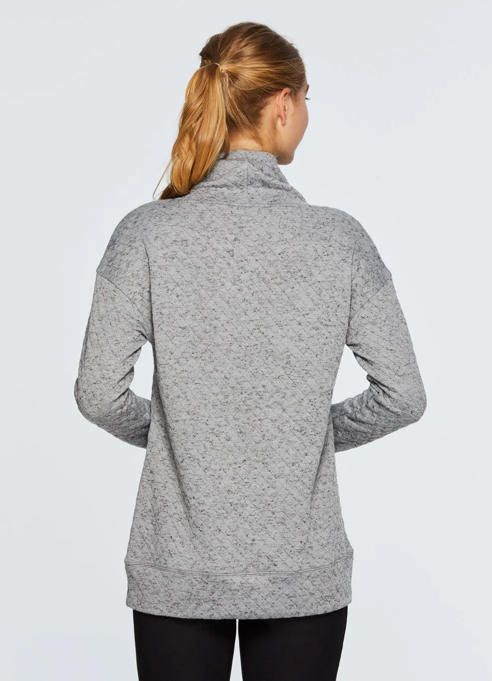 Lumen Cozy Quilted Cowl Neck Sweatshirt