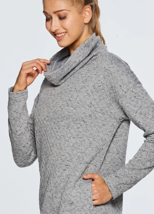 Lumen Cozy Quilted Cowl Neck Sweatshirt