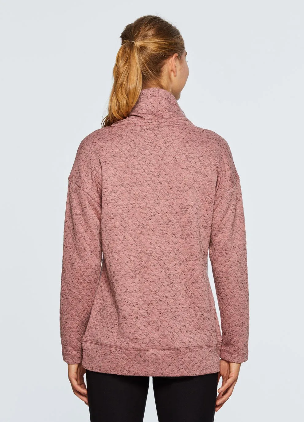 Lumen Cozy Quilted Cowl Neck Sweatshirt