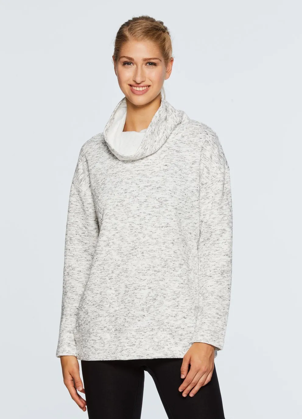 Lumen Cozy Quilted Cowl Neck Sweatshirt