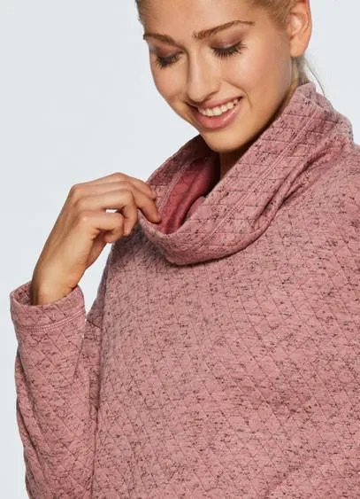 Lumen Cozy Quilted Cowl Neck Sweatshirt