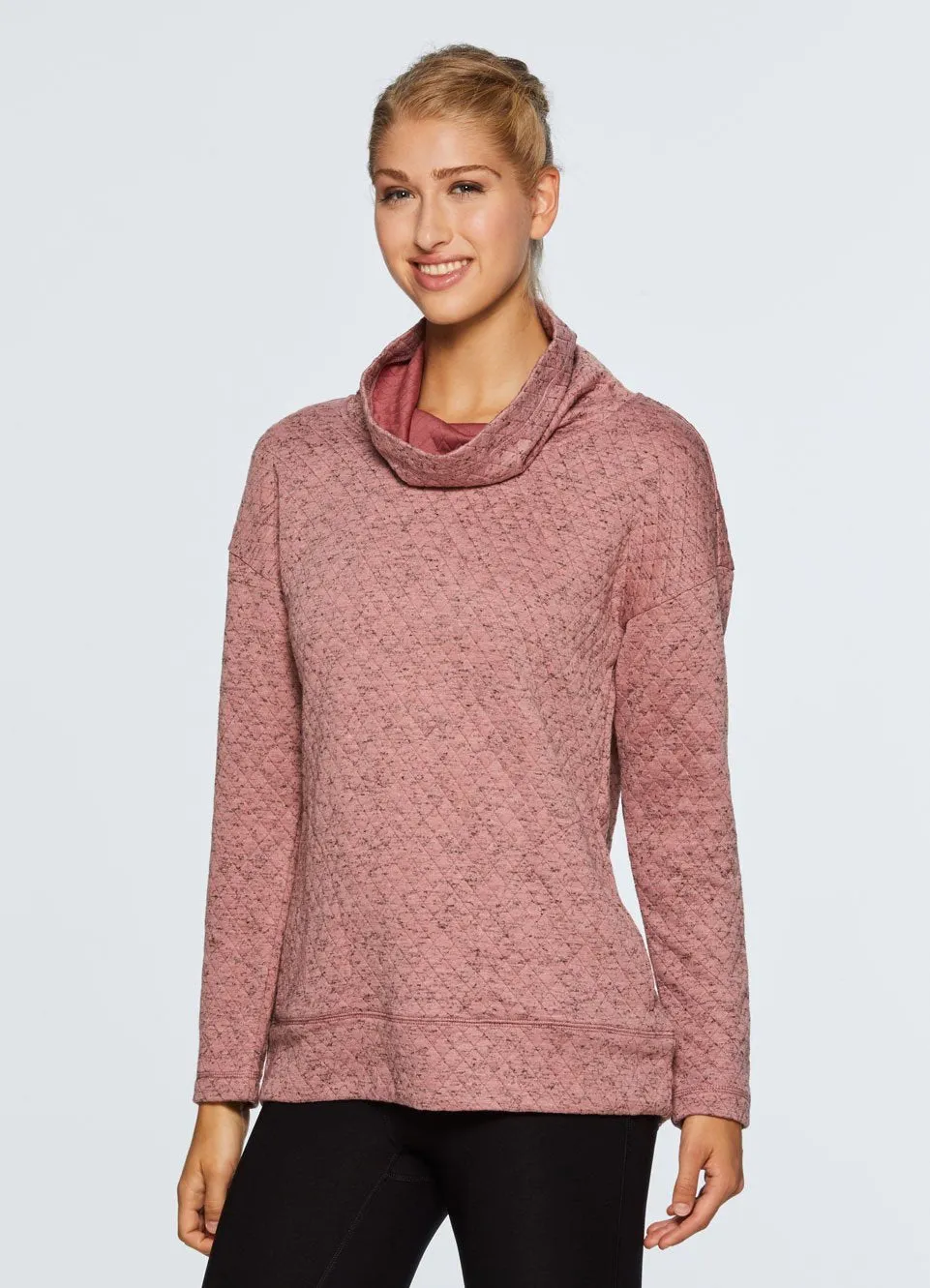 Lumen Cozy Quilted Cowl Neck Sweatshirt