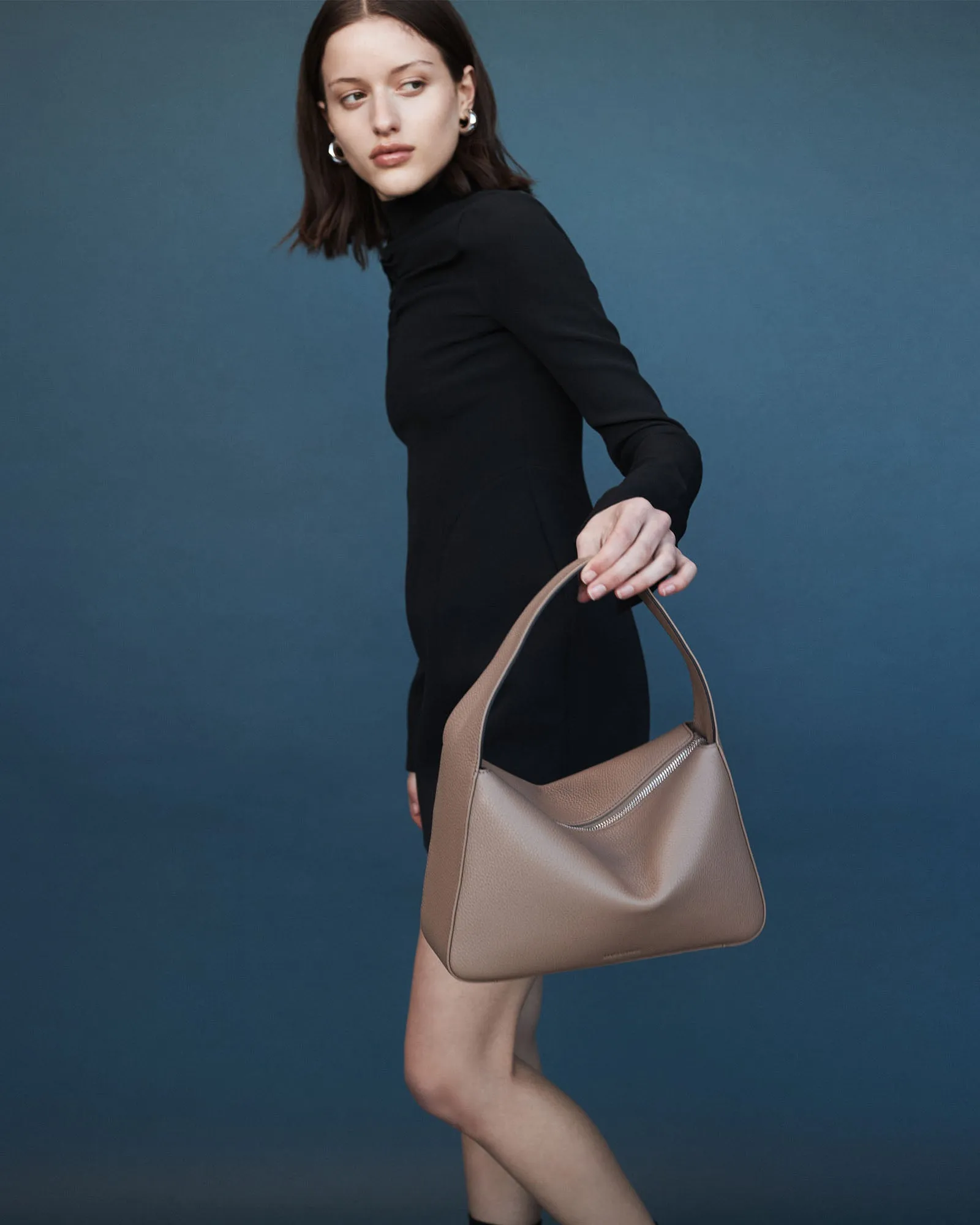 Mae Bag: Taupe Pebbled Leather