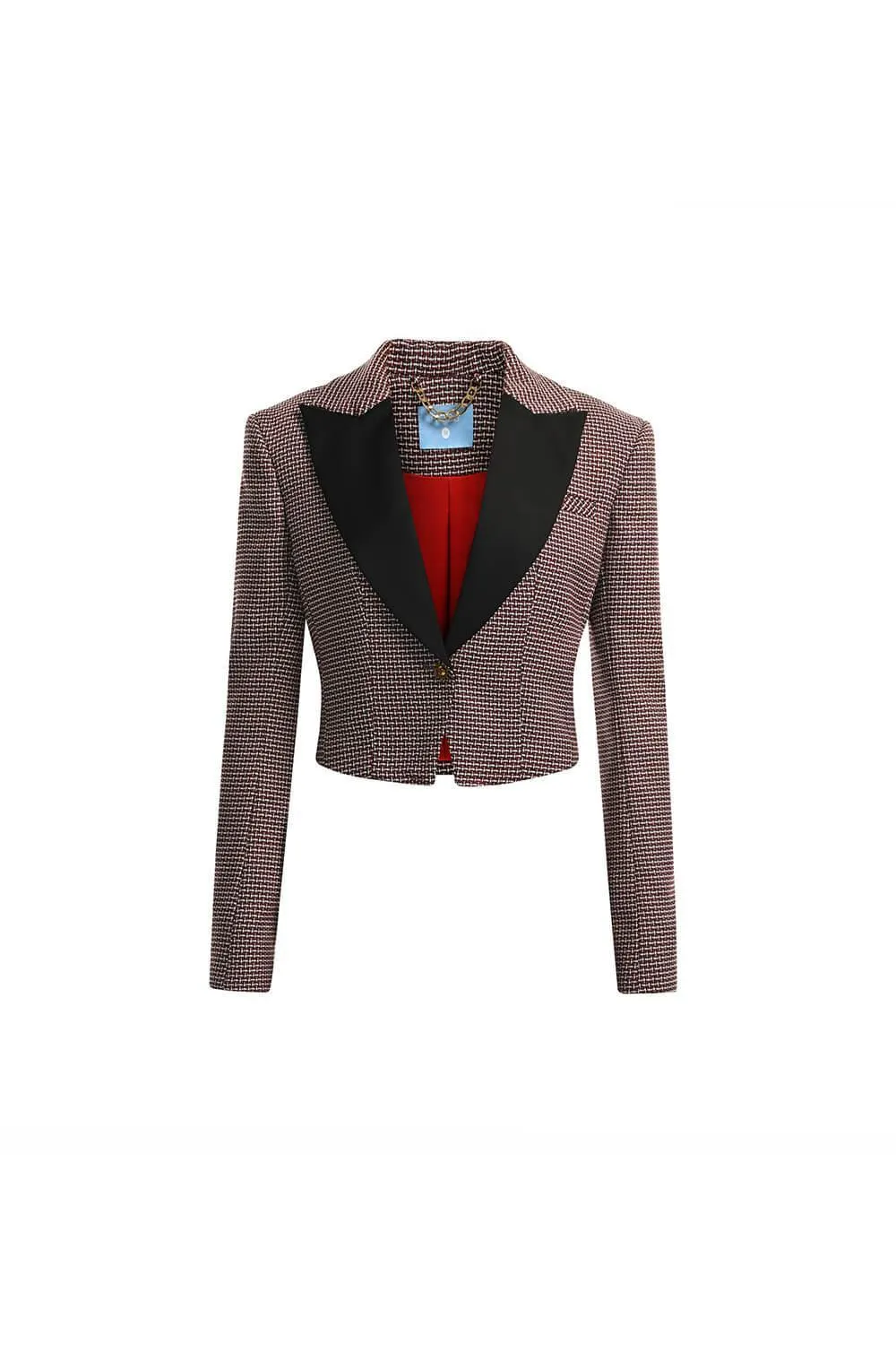 Mailen Cropped Peak Lapel Tweed Jacket