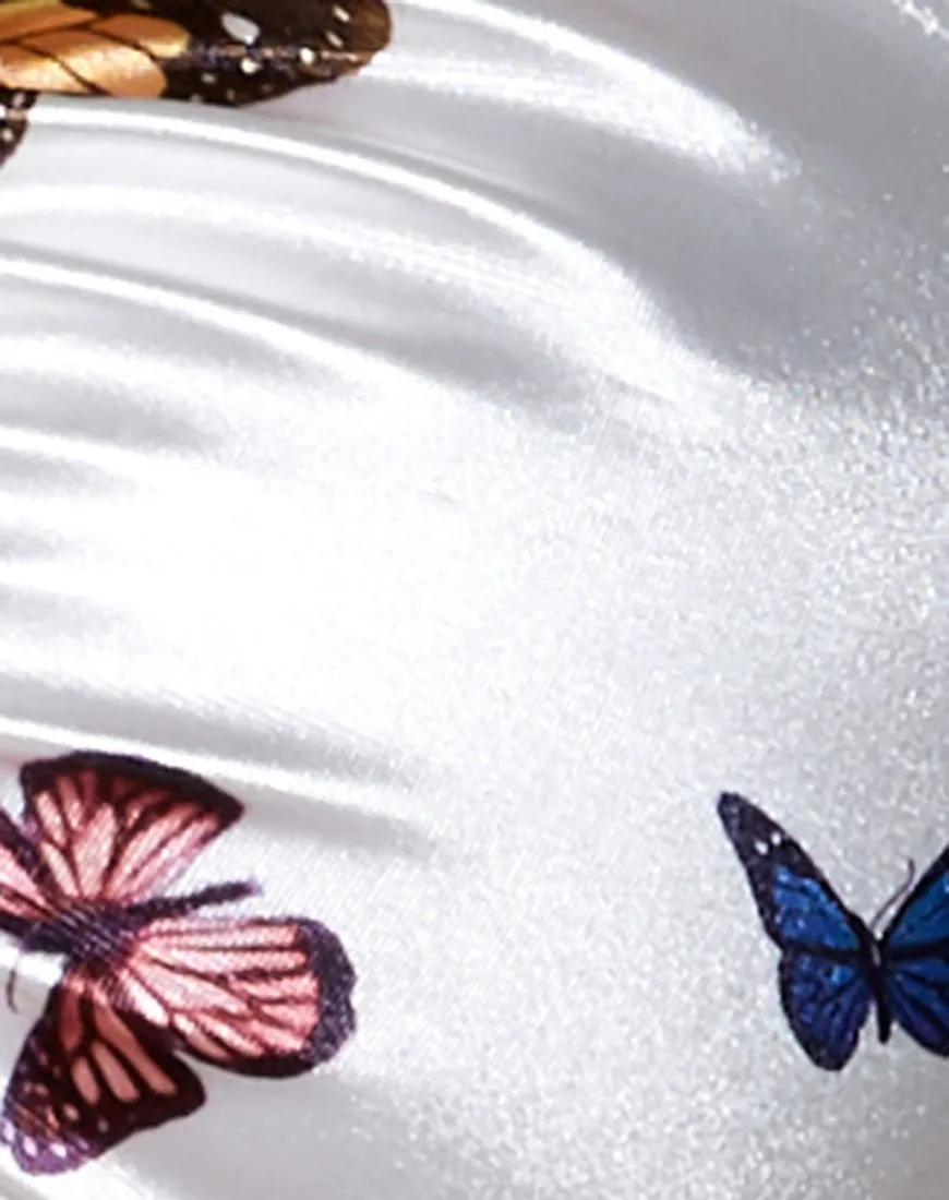 Malta Crop Top in Cream Butterfly