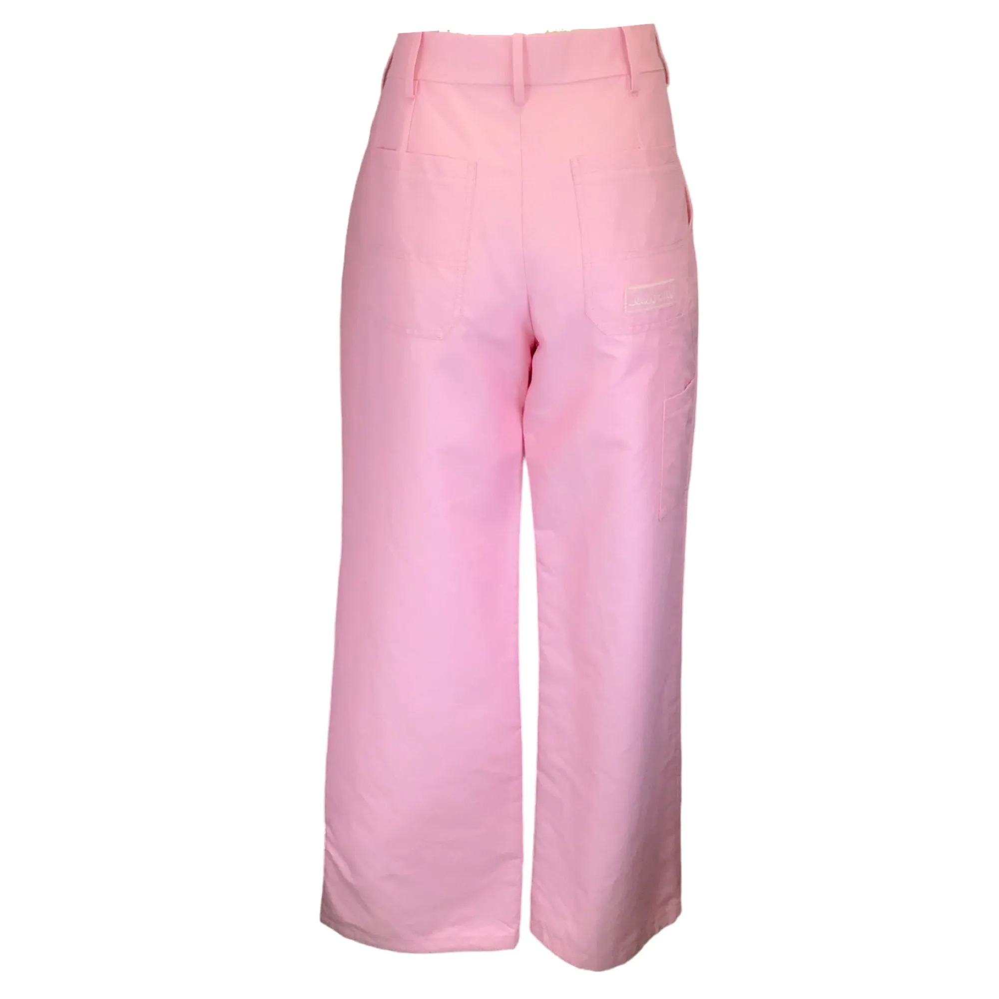 Marni Pink Logo Embroidered Cotton Pants