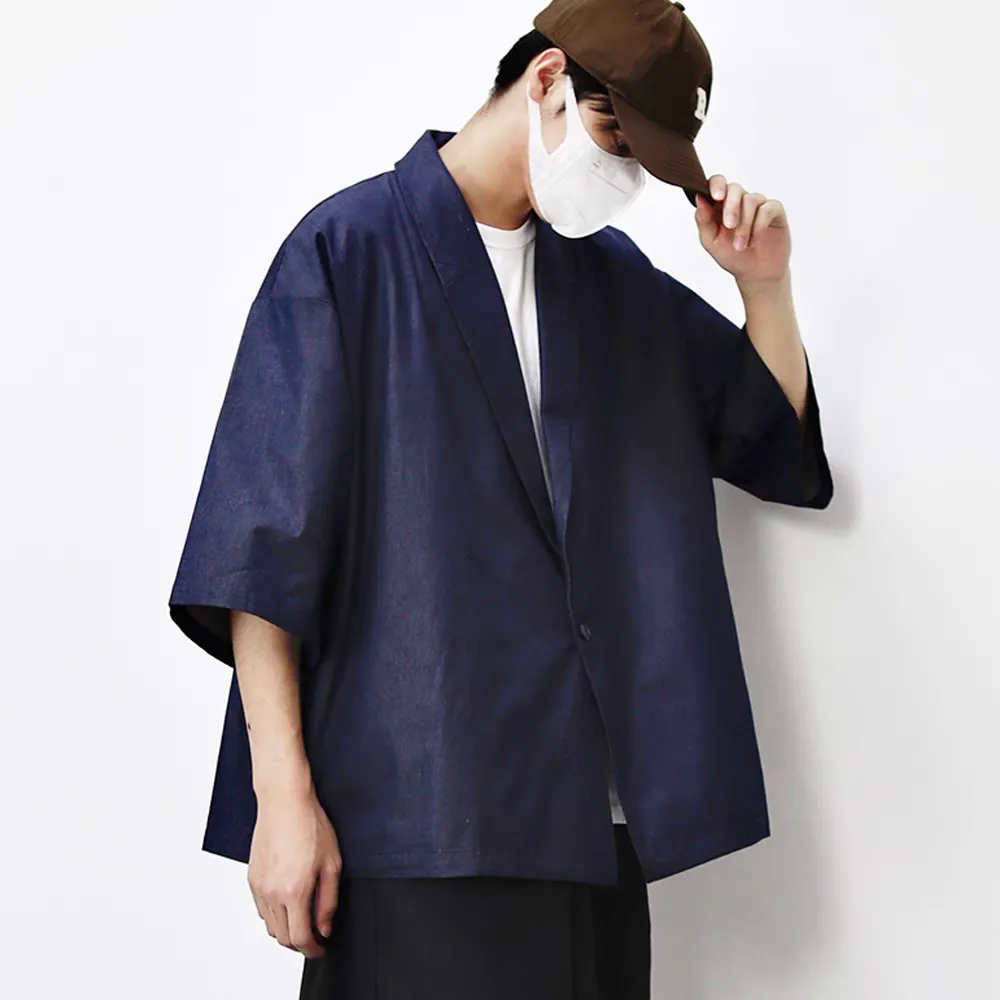 Men Formal Streetwear Kimono Jacket