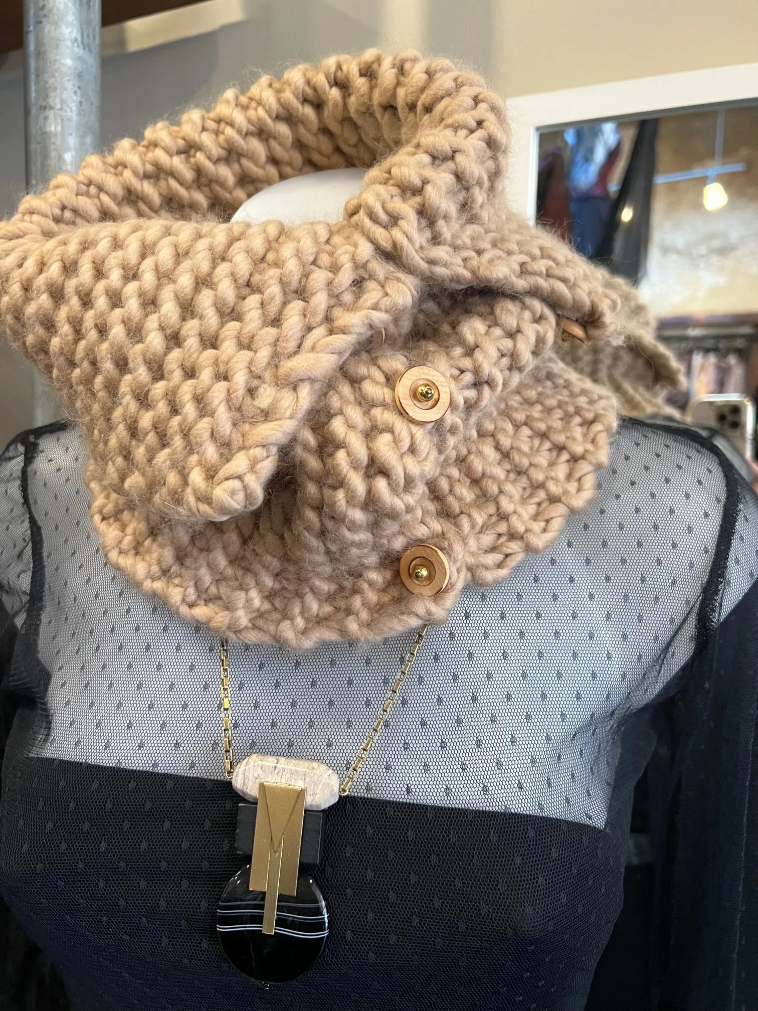 Merino Wool Cowl Beige