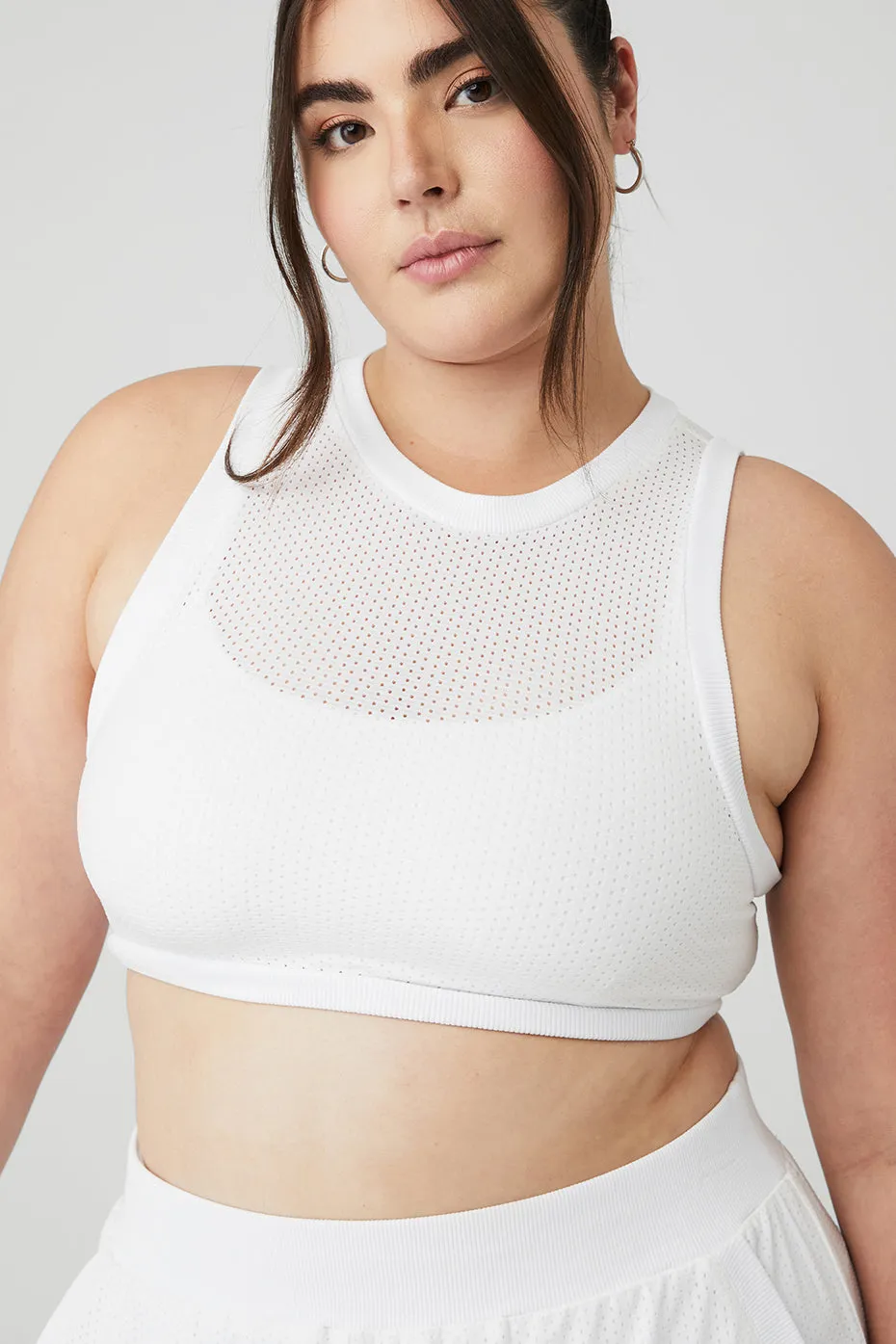 Mesh All-Star Bra Tank - White