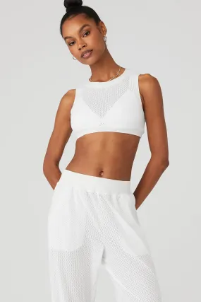 Mesh All-Star Bra Tank - White