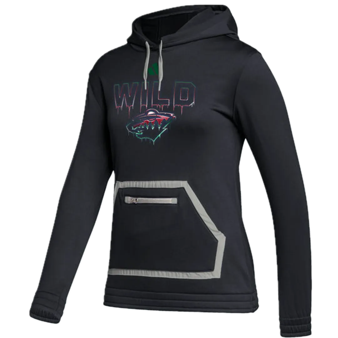 Minnesota Wild Women's adidas Black Drip Pullover Hoodie