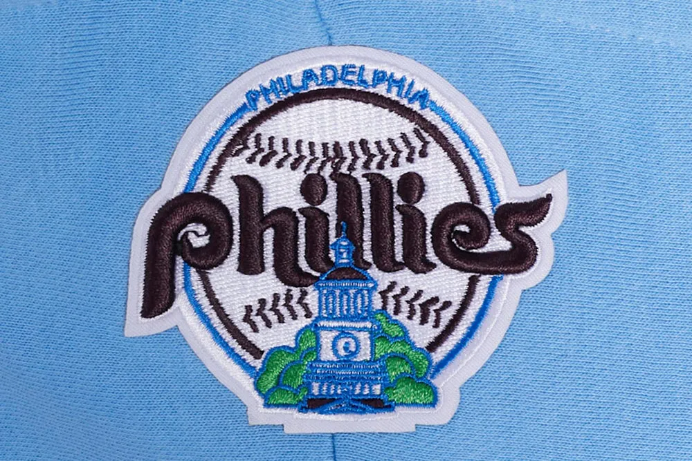 MLB PHILADELPHIA PHILLIES RETRO CLASSIC WOMEN'S CROPPED PO HOODIE (UNIVERSITY BLUE)