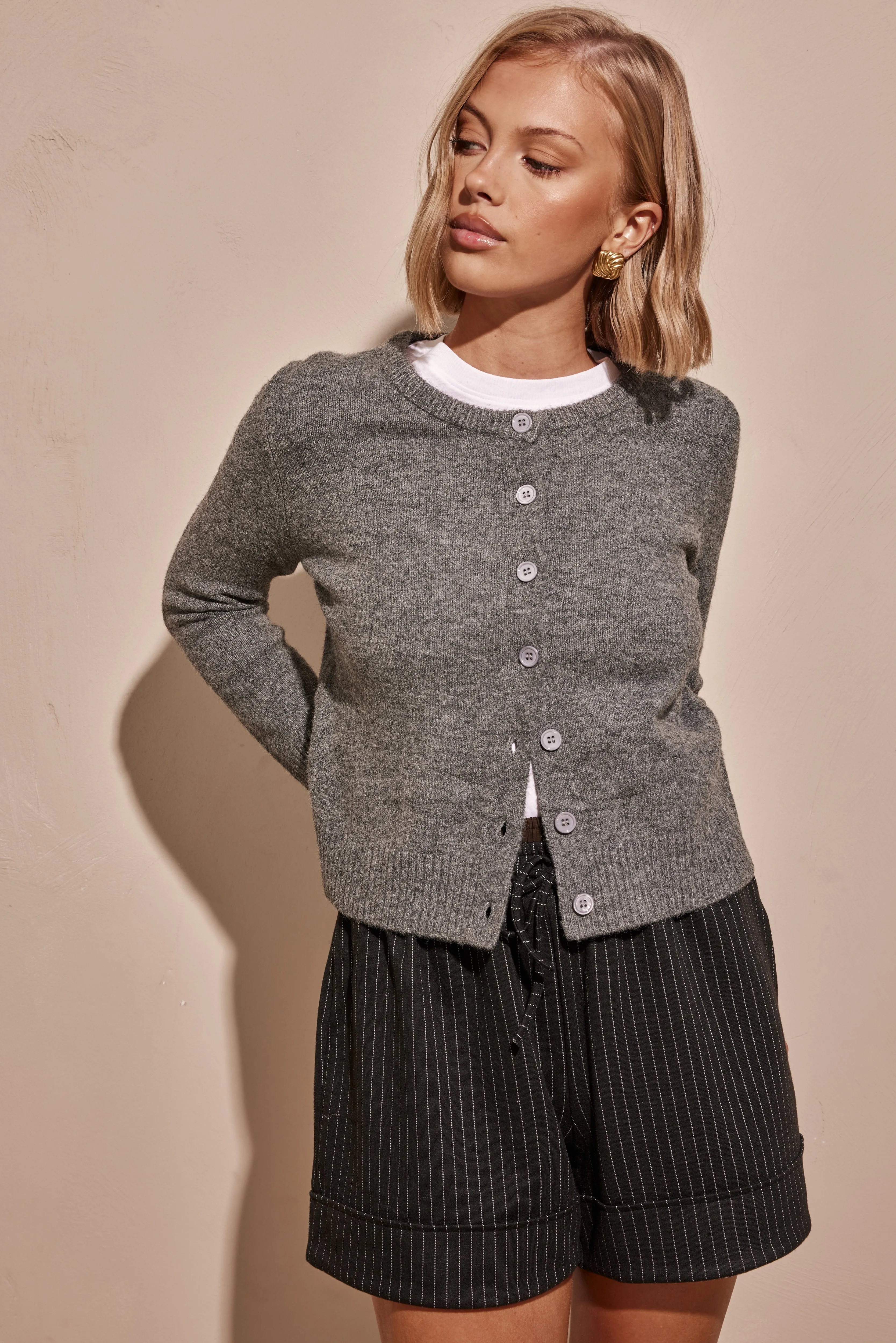 Moore Knit Cardigan (Grey)