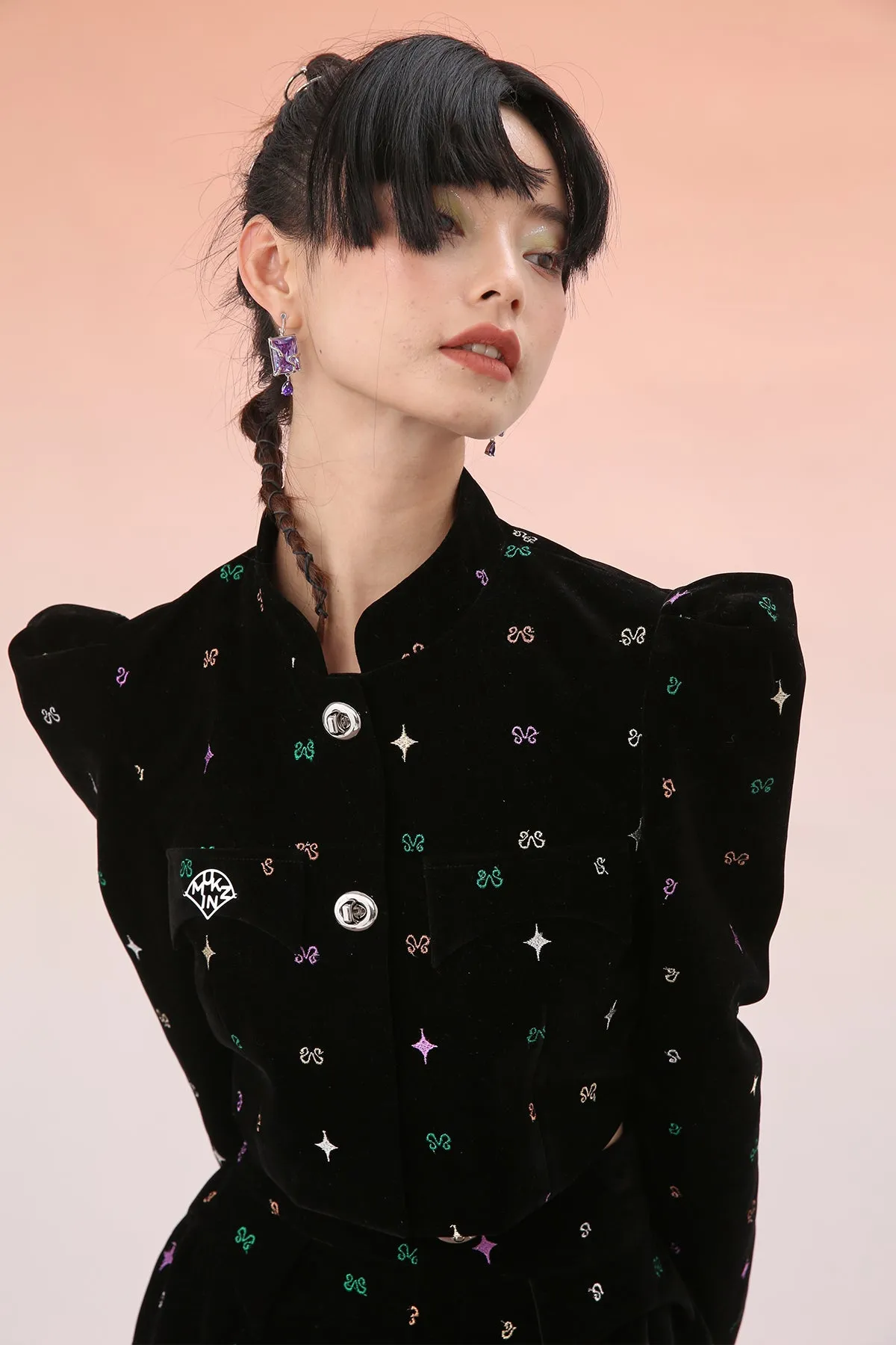 Mukzin | Black Starry Bow Crop Top