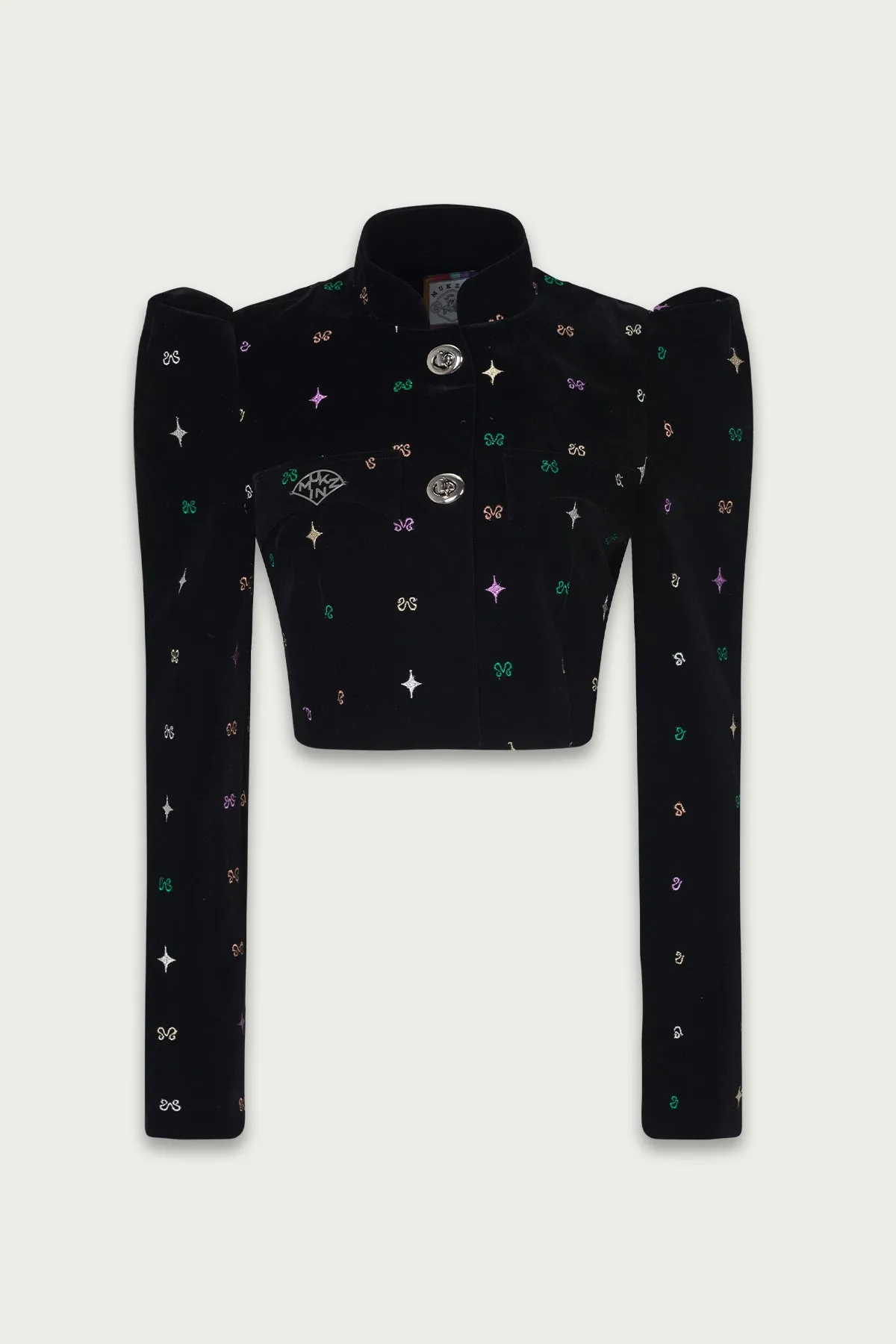 Mukzin | Black Starry Bow Crop Top