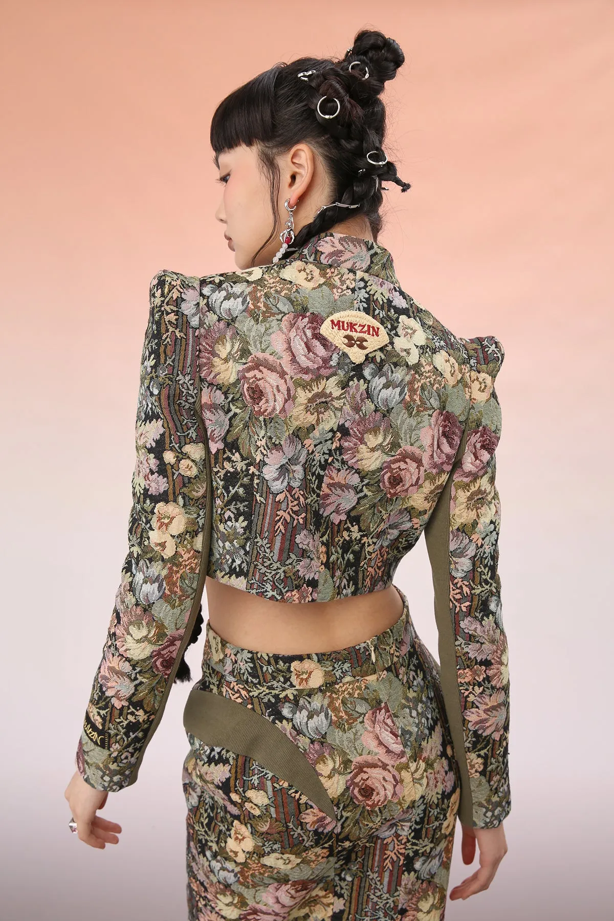 Mukzin | Embroidered Patchwork Buttons Jacket