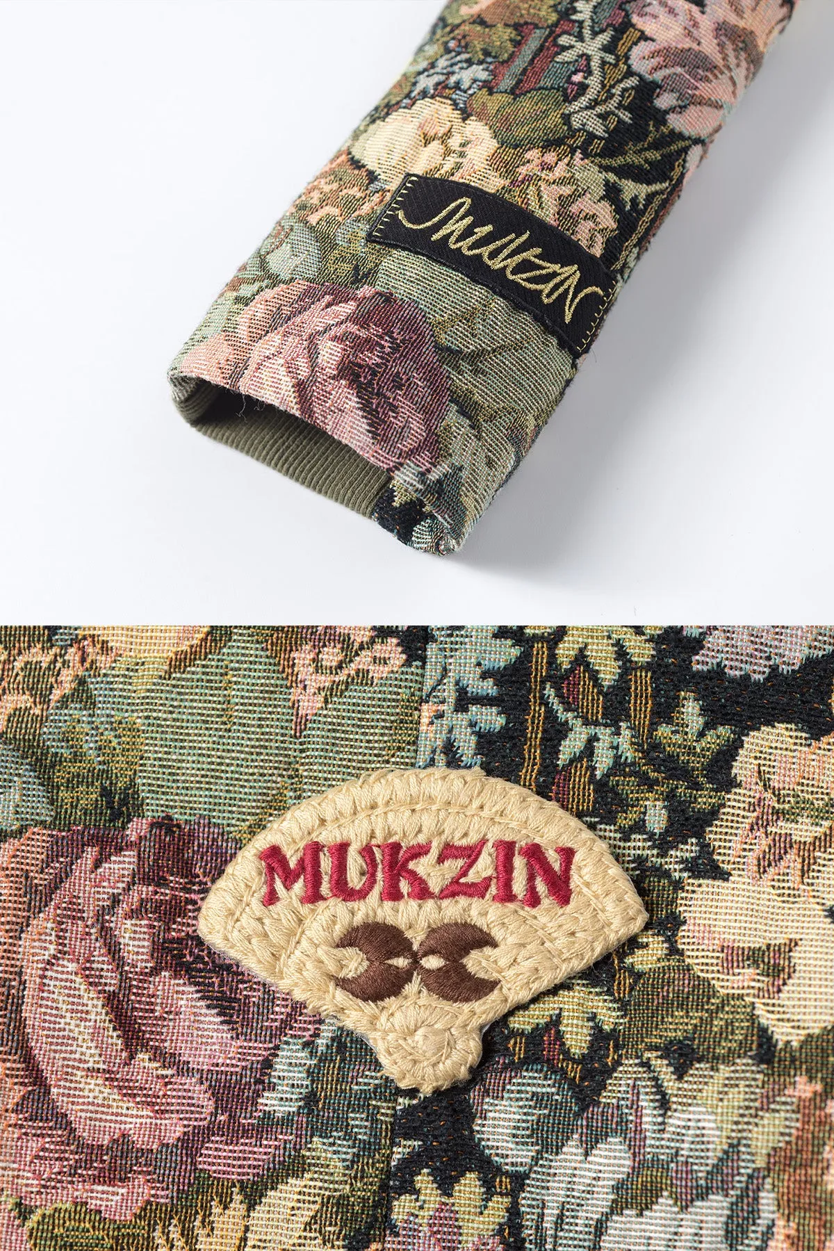 Mukzin | Embroidered Patchwork Buttons Jacket