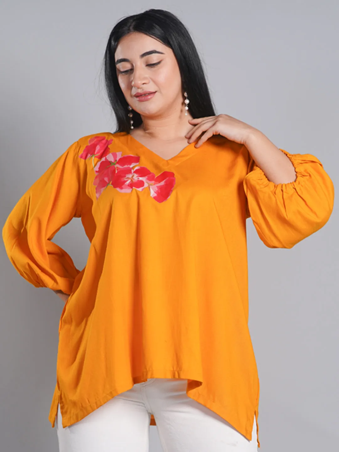 Mustard Rayon Top - PeonyPassion