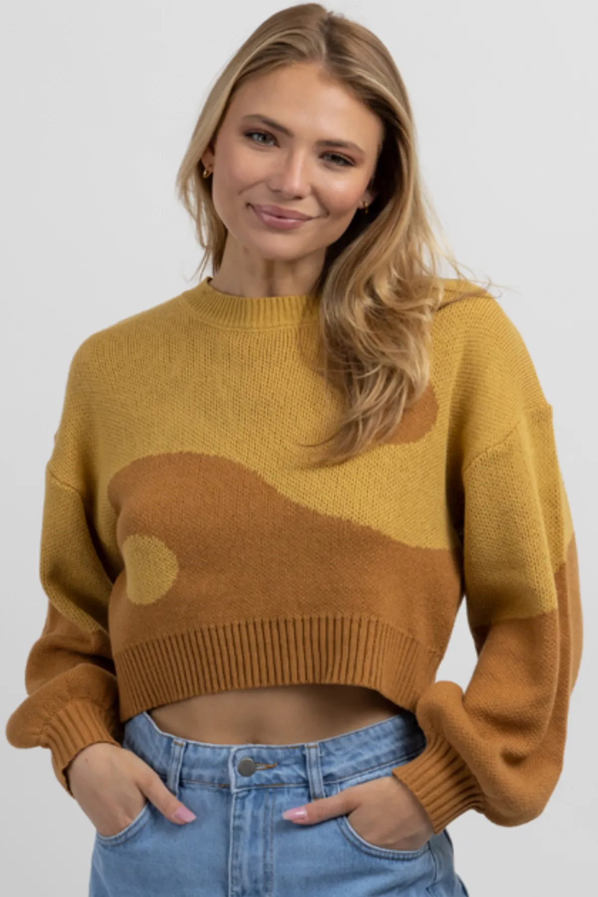 MUSTARD YIN   YANG SWEATER