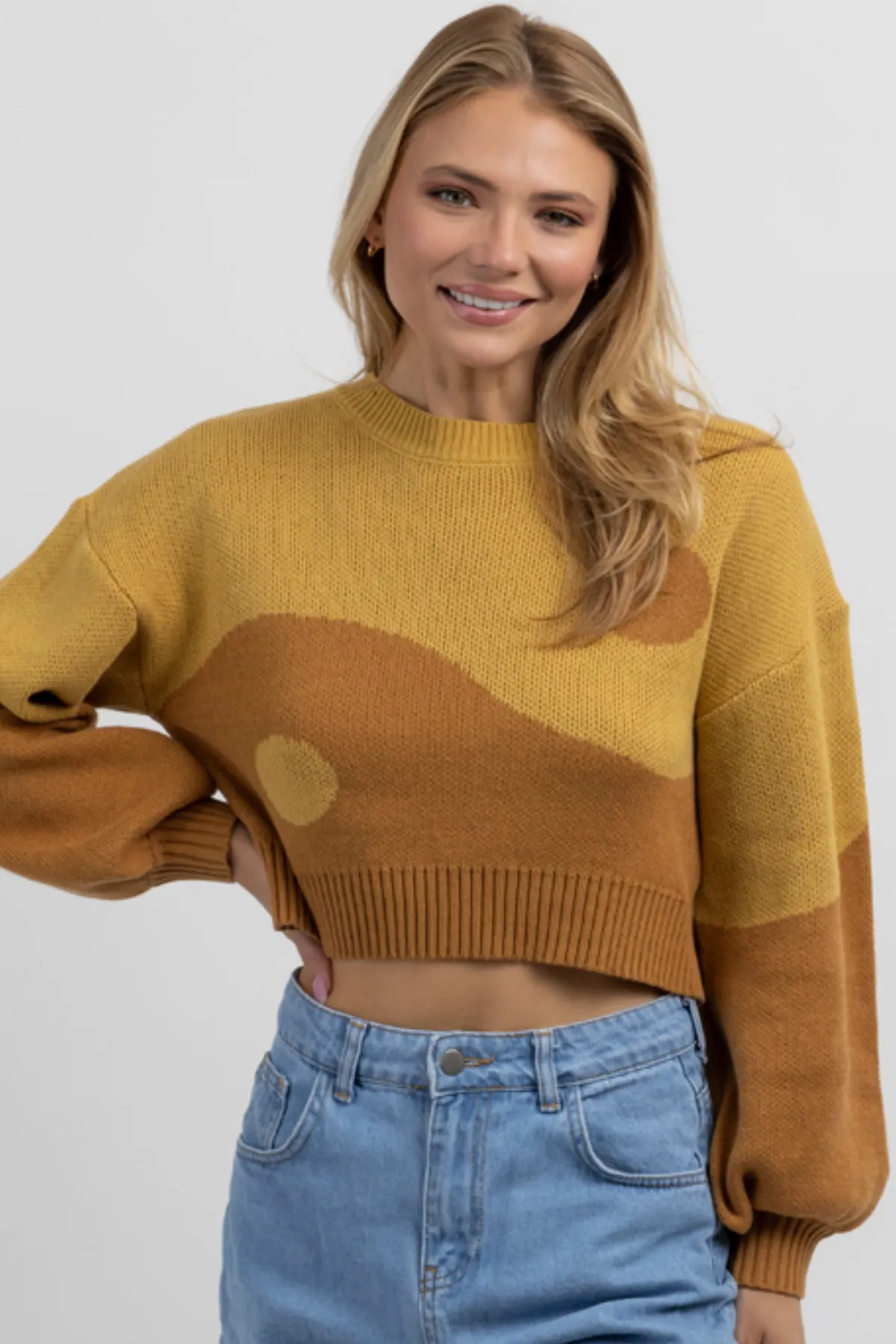 MUSTARD YIN   YANG SWEATER