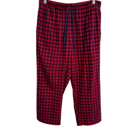 Nautica Sleepwear Mens Red Black Plaid Flannel Elastic Waist Pajama Pants - M