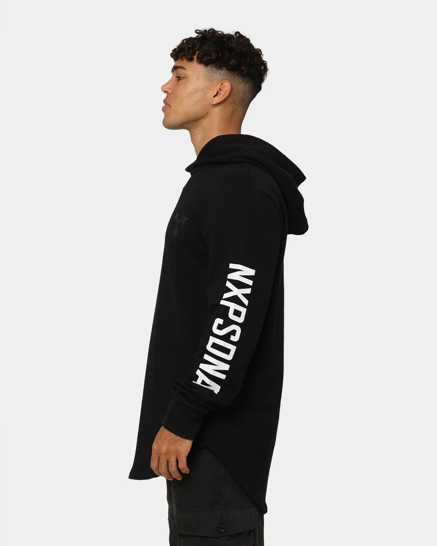 Nena and Pasadena Transmission Dual Curved Hoodie Jet Black