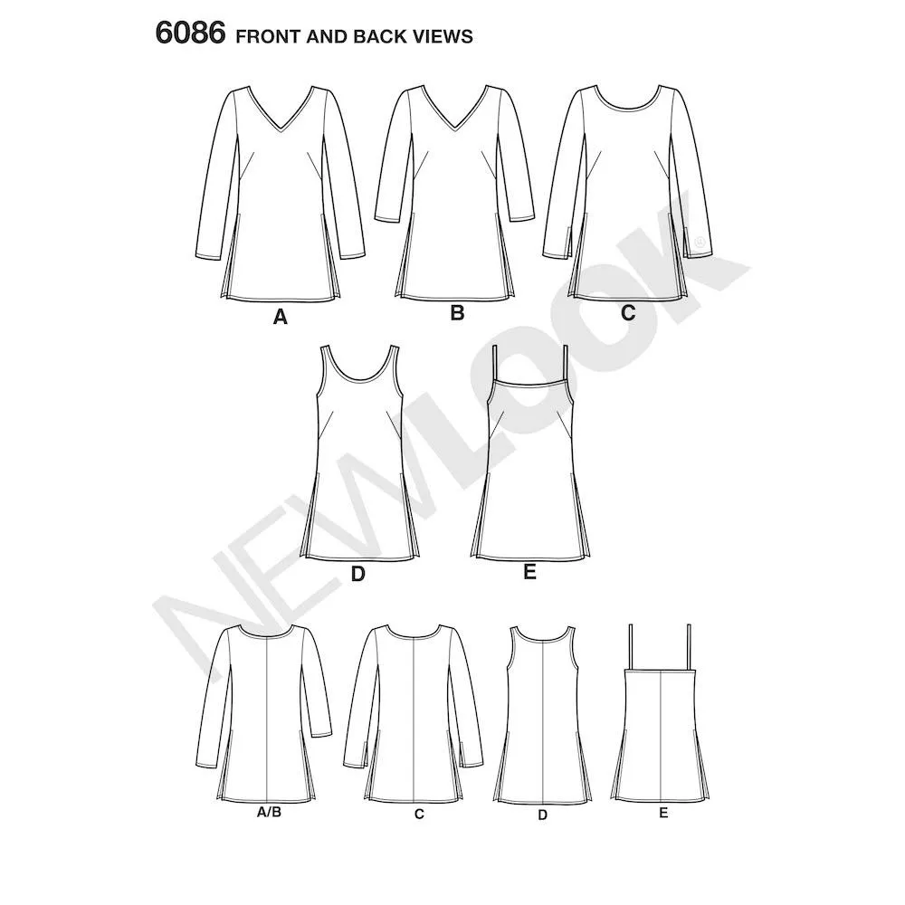 Newlook Pattern 6086 Misses Tops