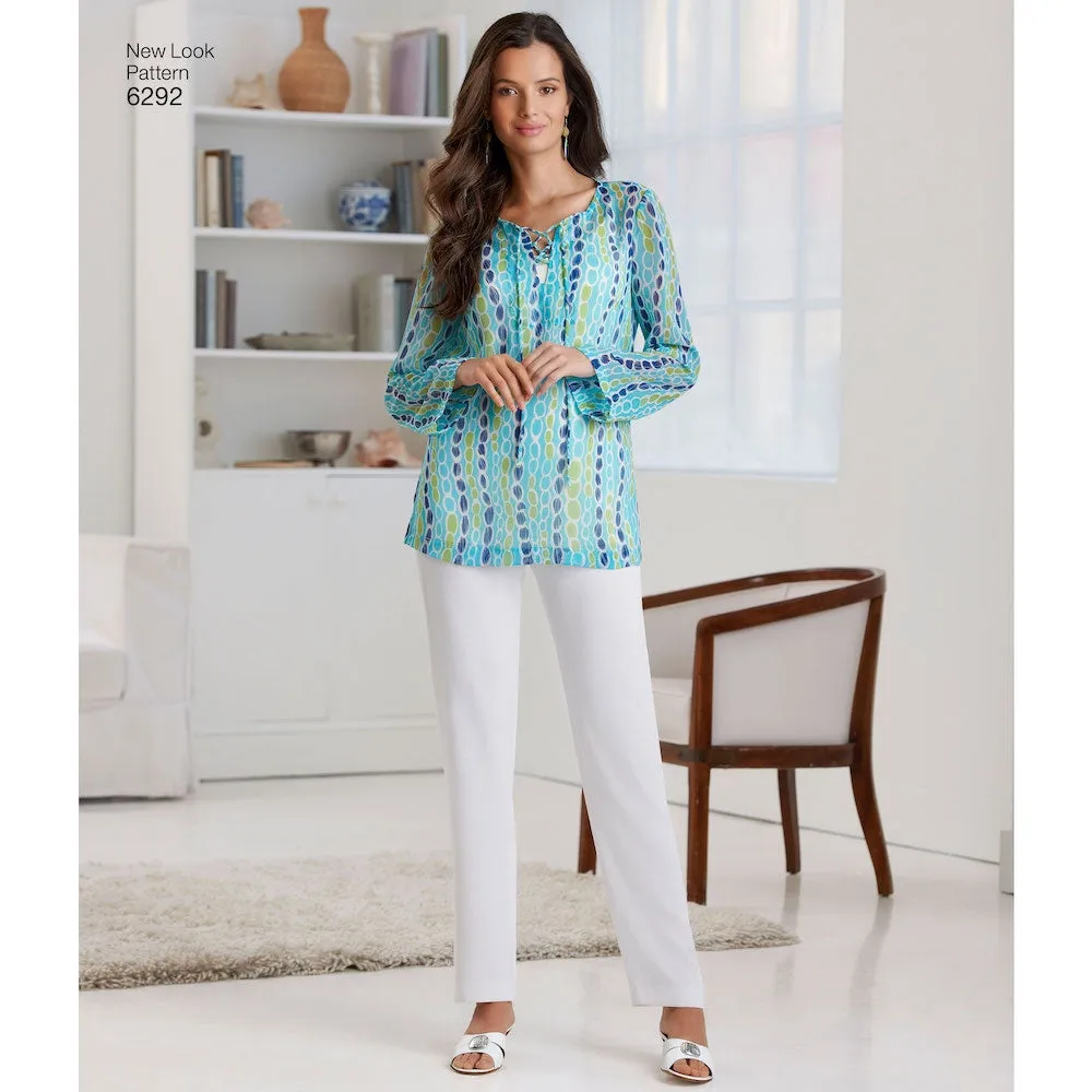 Newlook Pattern 6292 Misses' Tunic or Top and Pull-on Pants