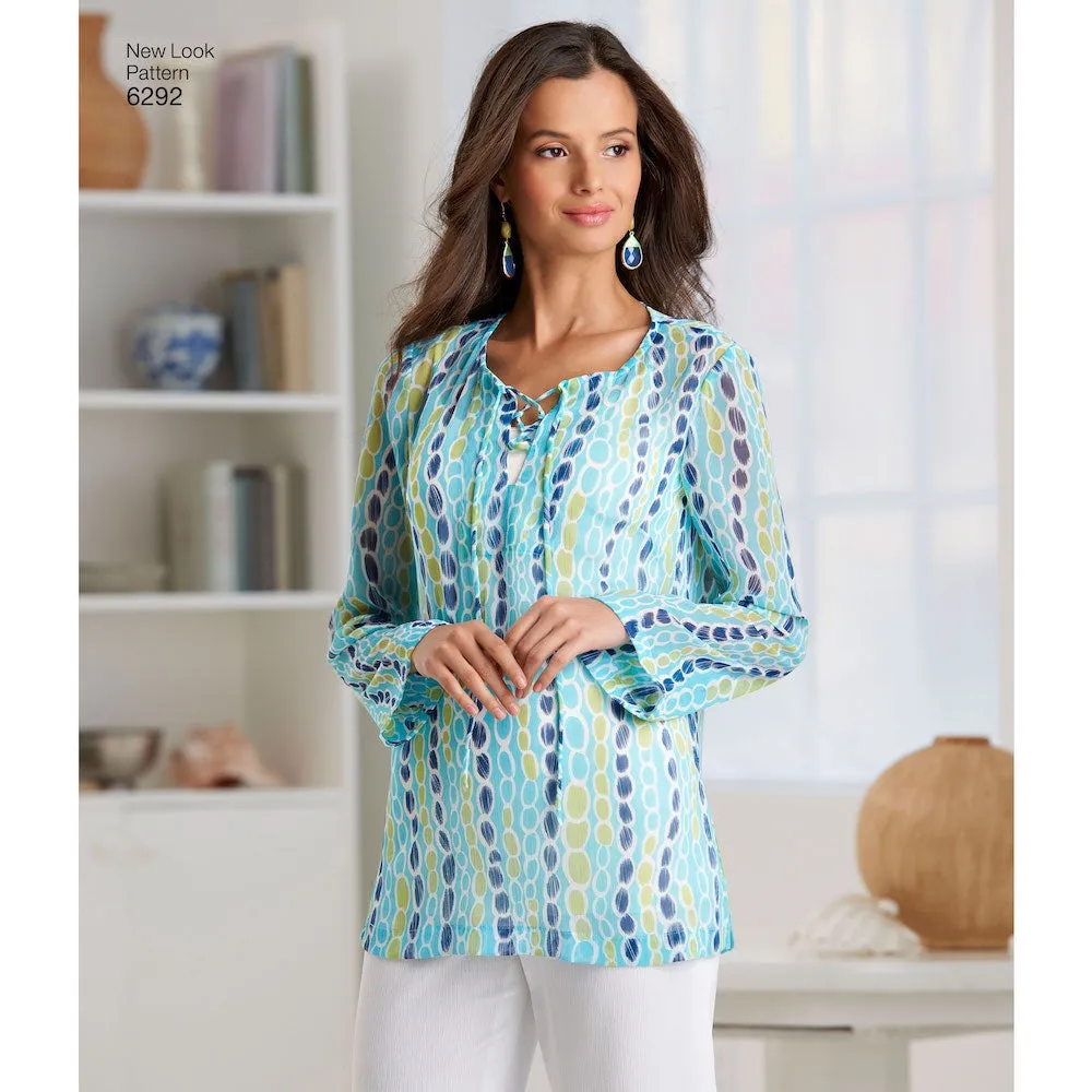 Newlook Pattern 6292 Misses' Tunic or Top and Pull-on Pants