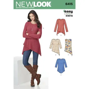 Newlook Pattern 6415 Misses' Knit Tunics